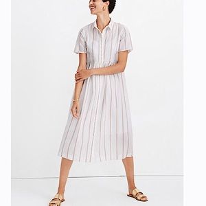 Madewell White Striped lightweight Cotton Large Petite
